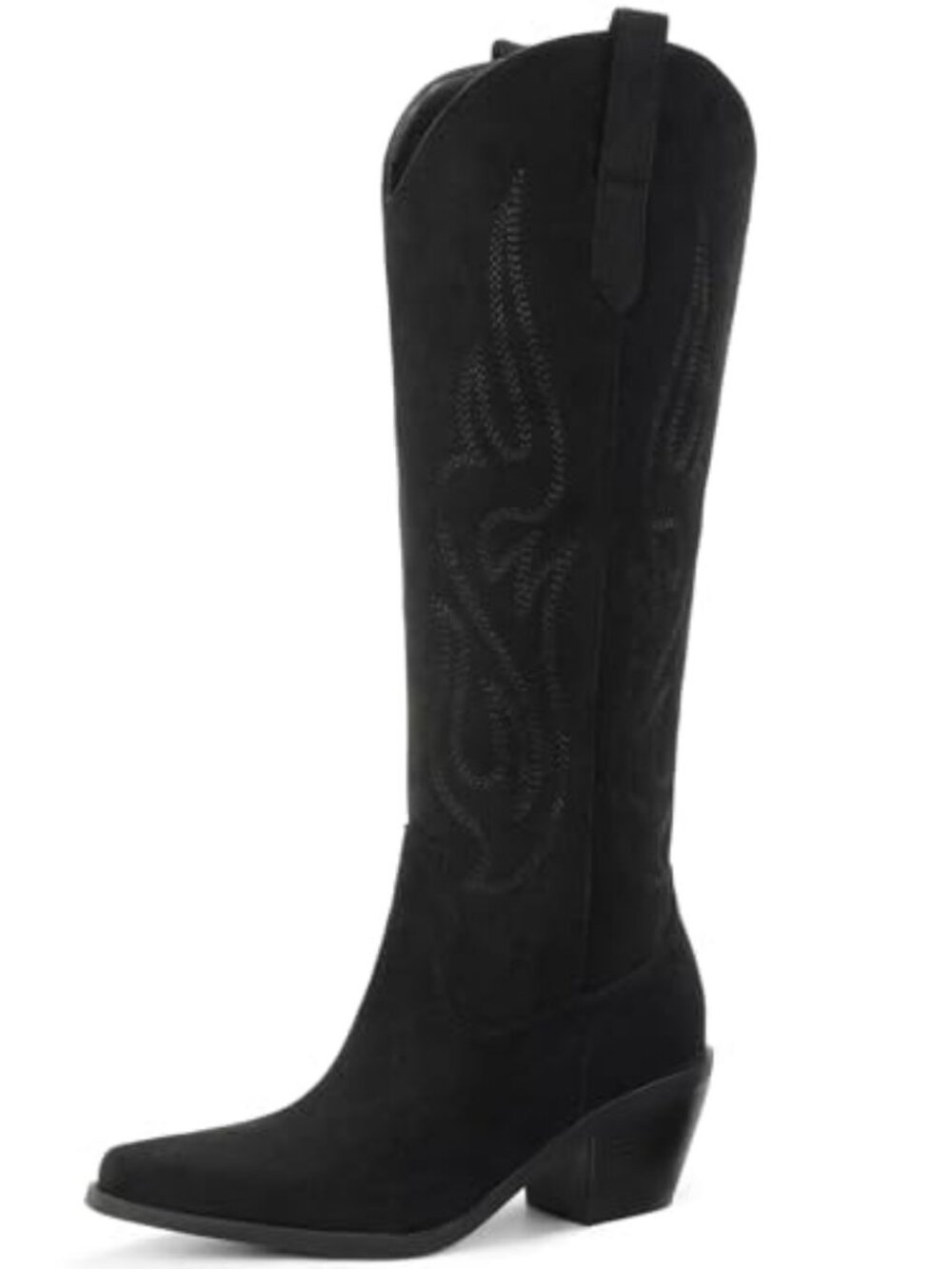 Pasuot Western Cowboy Boots for Women - Knee High Wide Calf Cowgirl Boots, Slip